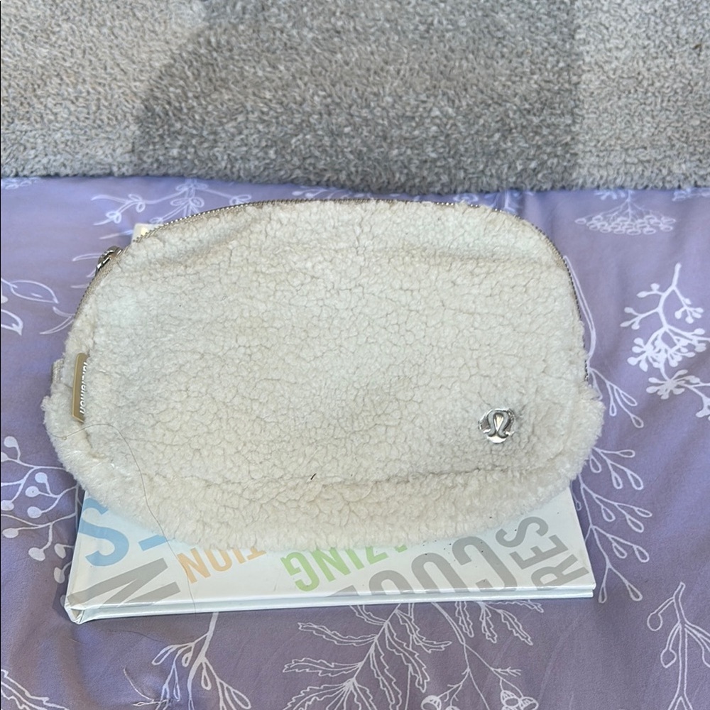 Lululemon White Sherpa belt bag